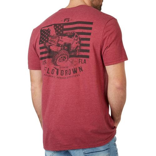 FloGrown Mens Americana Mud Truck Graphic T-Shirt