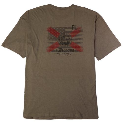 FloGrown Mens Authentic Stencil Americana Flag T-Shirt