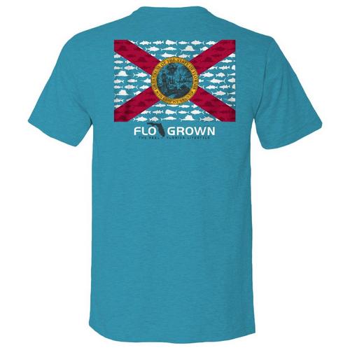 FloGrown Mens Fish Flag Graphic T-Shirt