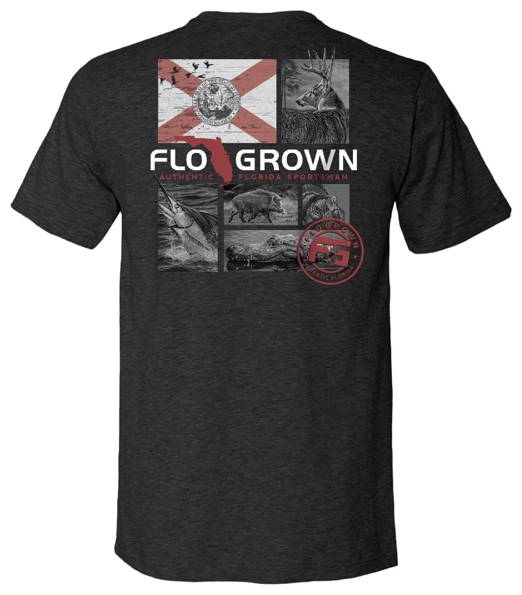 FloGrown Mens Multiplane Sportsman Heathered Graphic T-Shirt