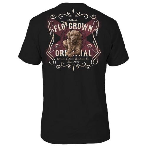 FloGrown Mens Southern Label Dog Graphic T-Shirt