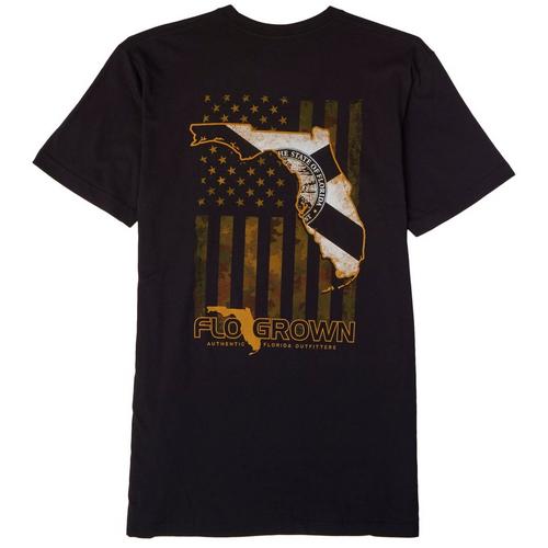 FloGrown Mens Authentic US Camo Americana Flag T-Shirt