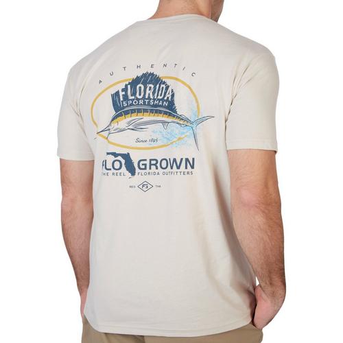 FloGrown Mens Auntentic Retro Sailfish Short Sleeve T-Shirt