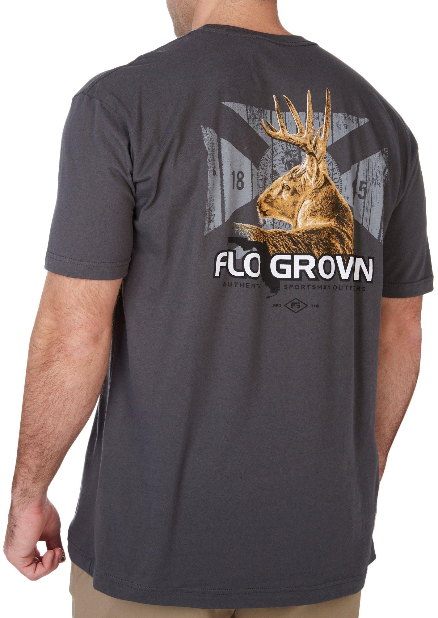 FloGrown Mens Authentic Deer Portrait Short Sleeve T-Shirt