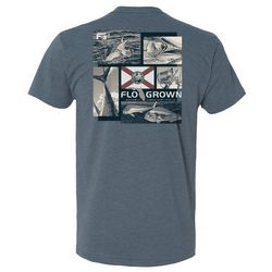 FloGrown Mens Salt Water Fishing Heathered Graphic T-Shirt
