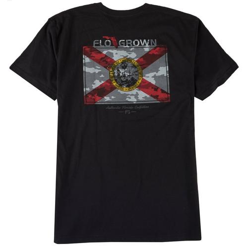 FloGrown Mens Greyscale Camo Graphic T-Shirt