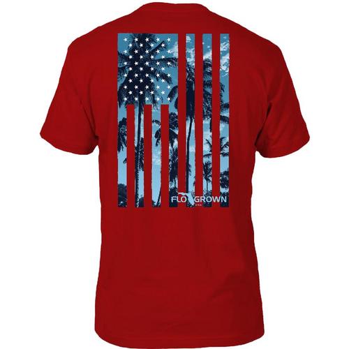 FloGrown Mens Blue Skies USA Graphic T-Shirt