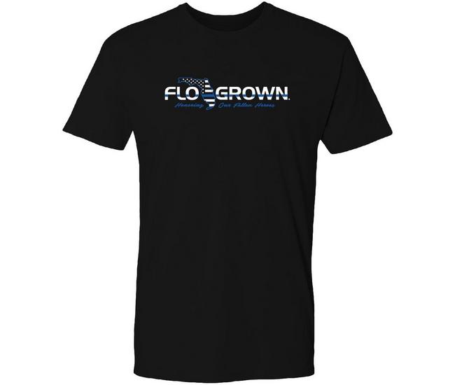FloGrown Mens Blue Line Flag T-Shirt