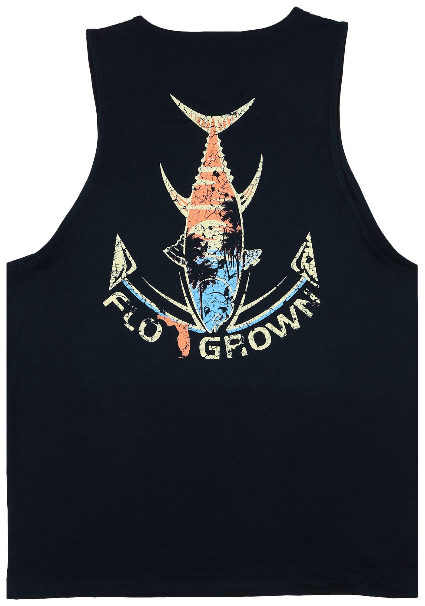 FloGrown Mens Anchor Tuna Muscle Tank Top