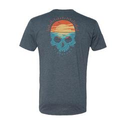 Mens Sunset Skull Heathered Graphic T-Shirt