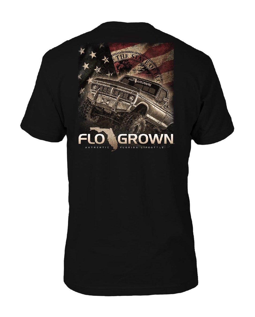 FloGrown Mens Mud Truck Graphic Americana T-Shirt