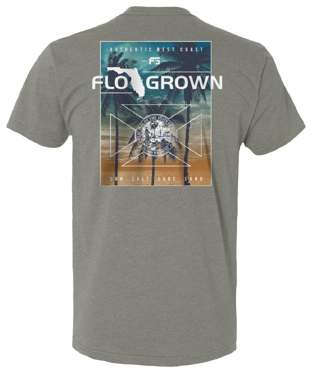 FloGrown Mens Sunset Palms Graphic T-shirt