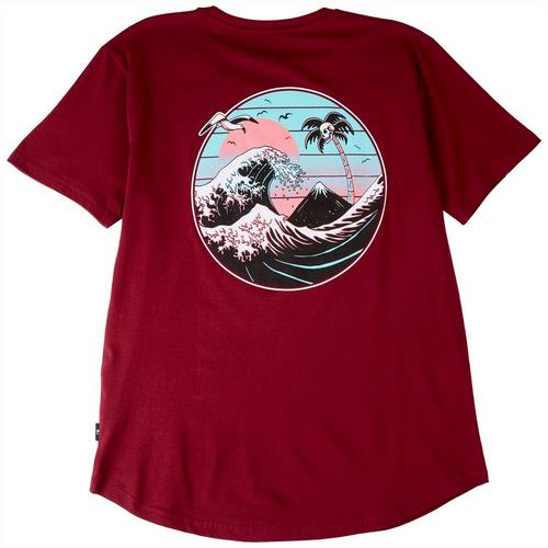 Dikotomy Mens Great Wave Graphic T-Shirt
