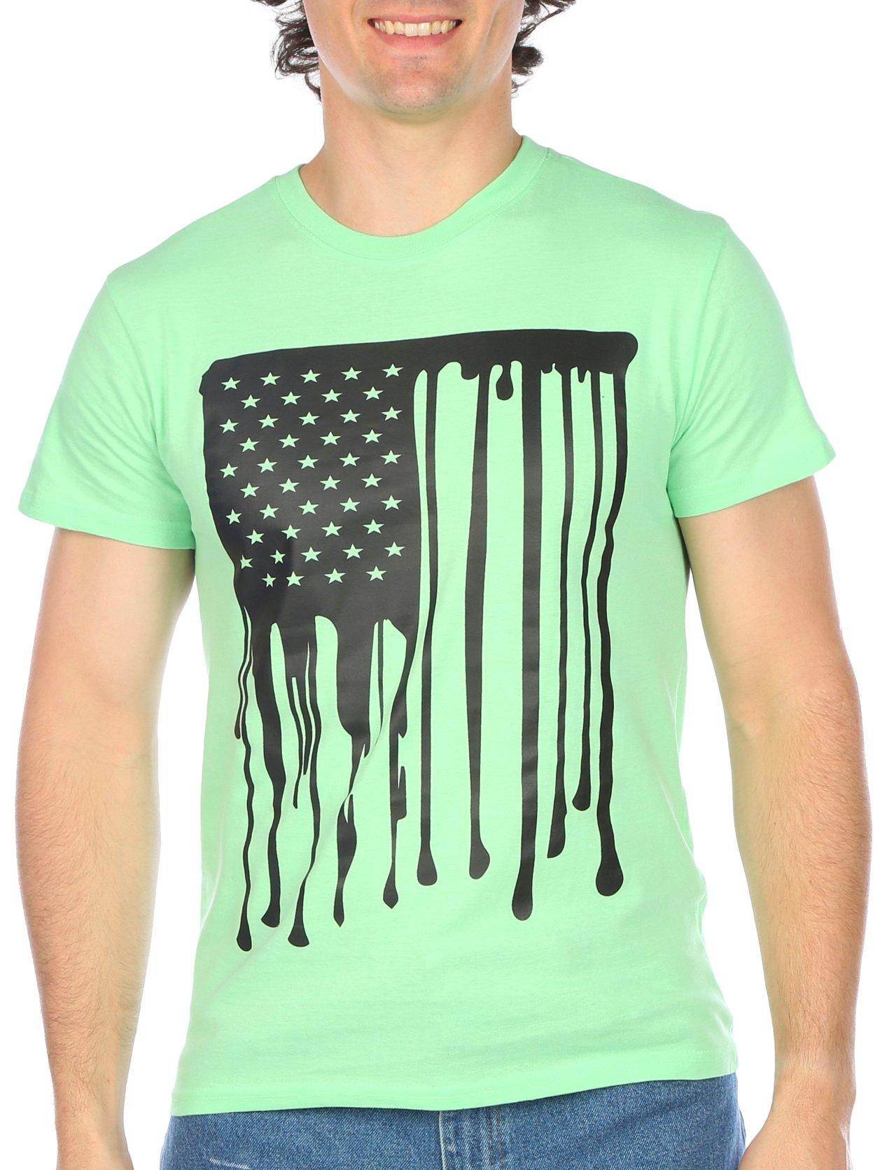 BROOKLYN VERTICAL Mens American Flag Short Sleeve T-Shirt