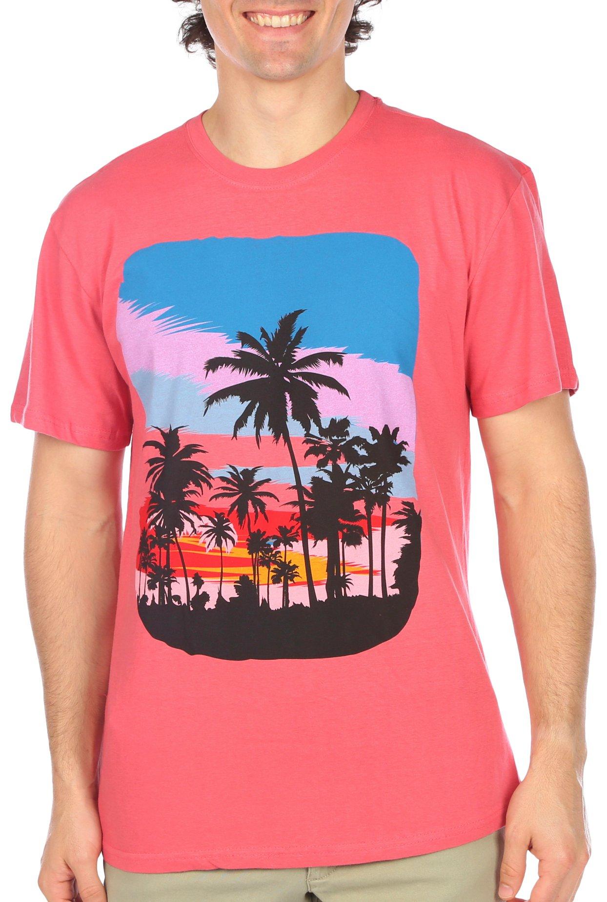 Mens Palm Tree Short Sleeve T-Shirt