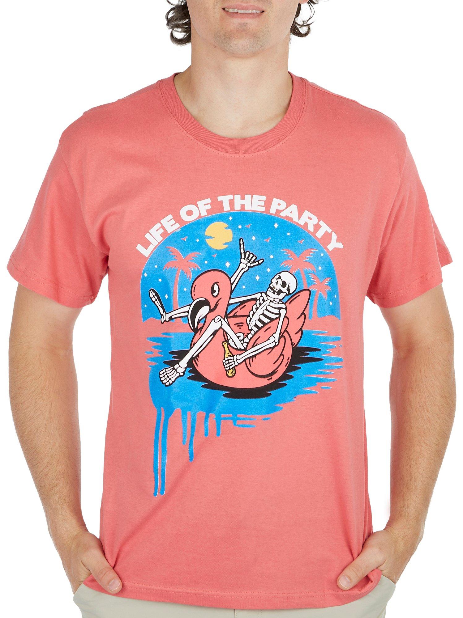 Mens Skeleton On Vacation Short Sleeve T-Shirt