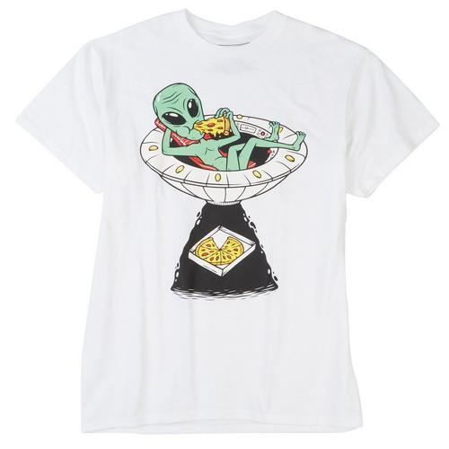 BROOKLYN VERTICAL Mens Space Pizza Graphic T-Shirt