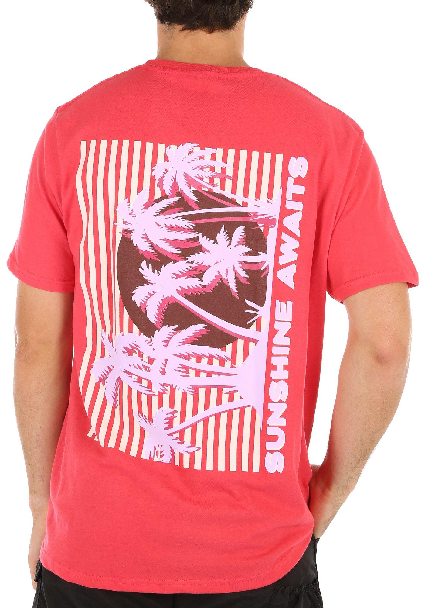Mens Sunshine Awaits Graphic Short Sleeve T-Shirt
