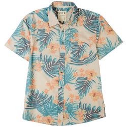 Visitor Mens Tropical Woven Short Sleeve Button-Up Shirt