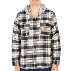 RSQ Men's Hooded Flannel Shirt
