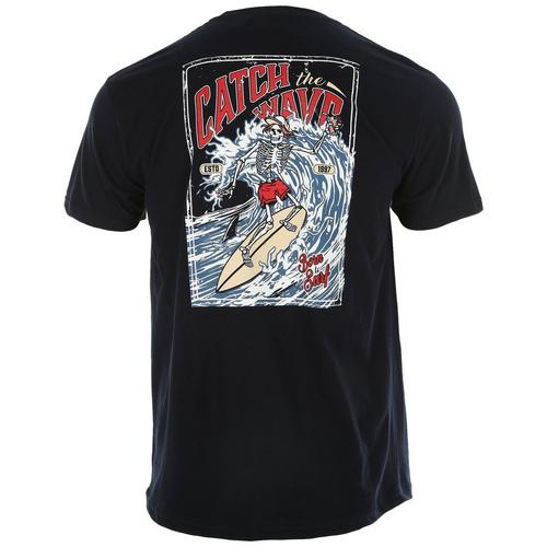 Mens Born To Surf Graphic Short Sleeve T-Shirt