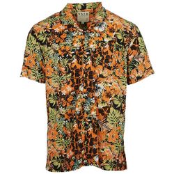 Visitor Mens Tropical Floral Print Short Sleeve Shirt