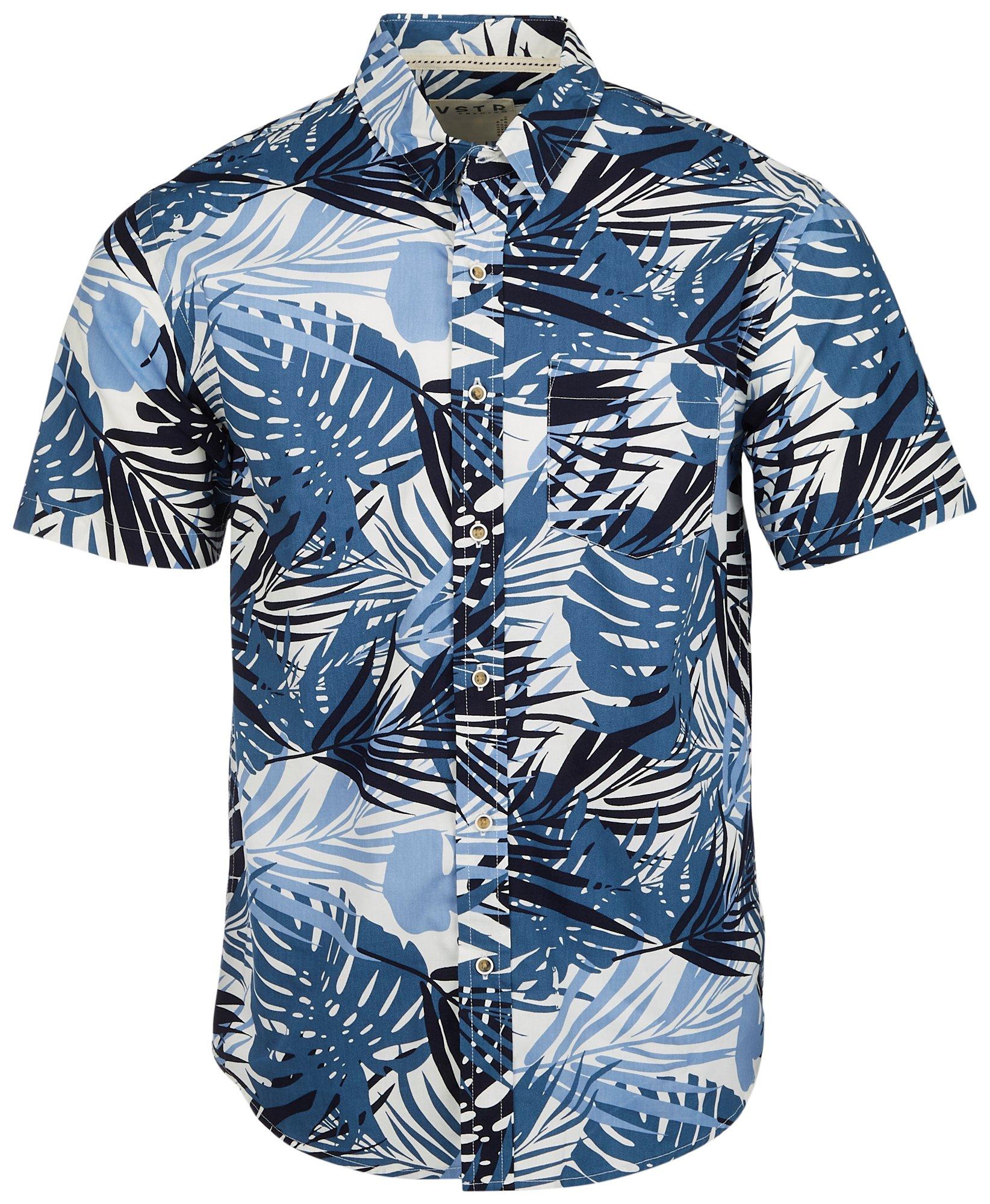 Visitor Mens Tropical Print Short Sleeve Shirt