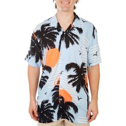 Visitor Mens Ray Tropical Sunset  Button Down Shirt