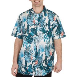 PROJEK RAW Mens Tropical Print Short Sleeve Shirt