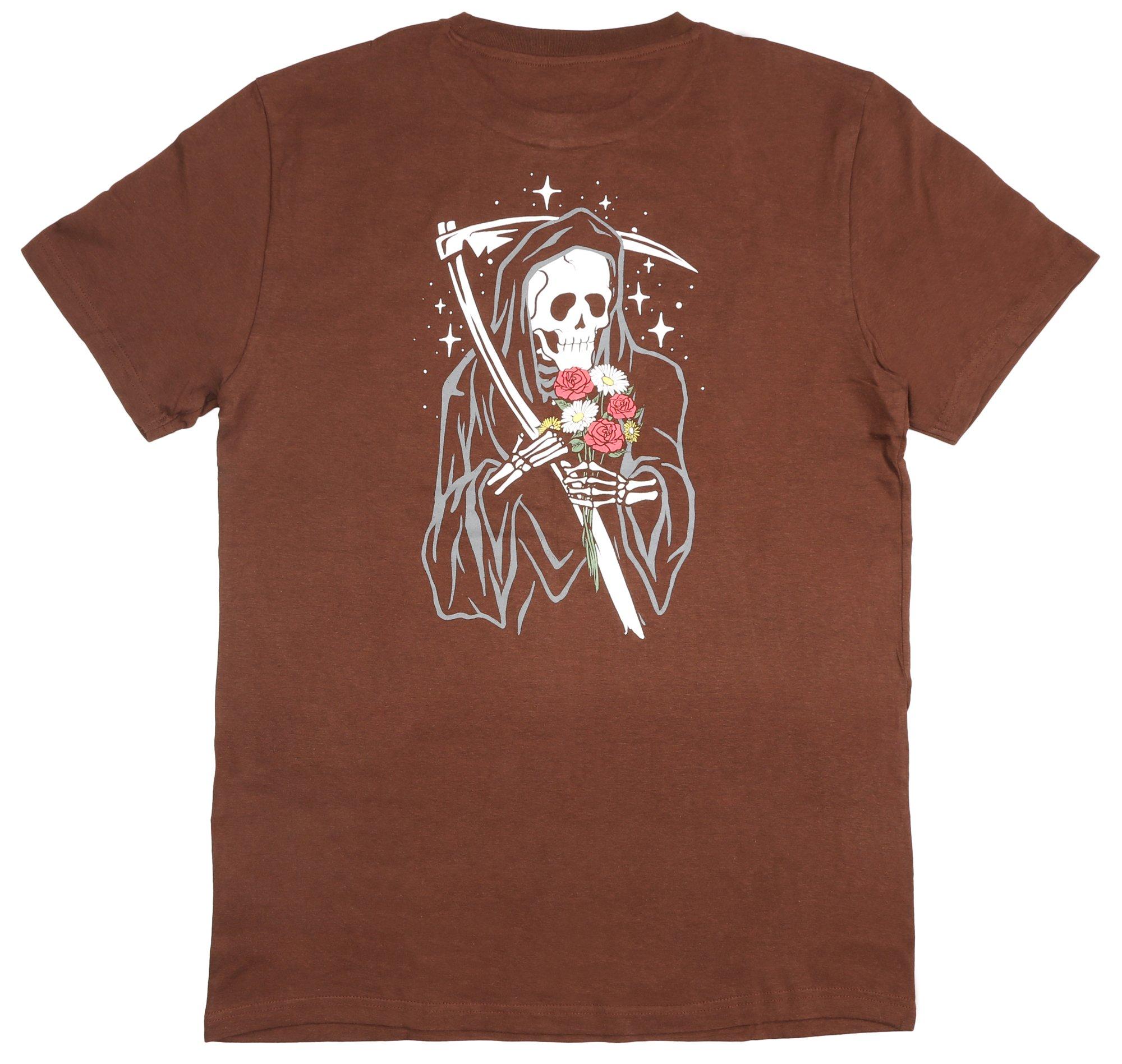 Mens Reaper With Rose Short Sleeve T-Shirt
