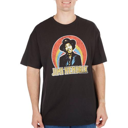 Jimi Hendrix Mens Rainbow Short Sleeve T-Shirt