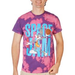 SPACE JAM Mens Tie Dye Print Short Sleeve Shirt