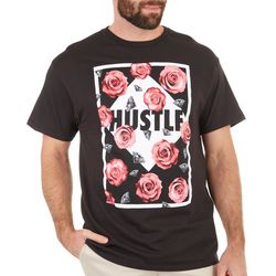 Welll Worn Mens Hustle Rose Graphic T-Shirt
