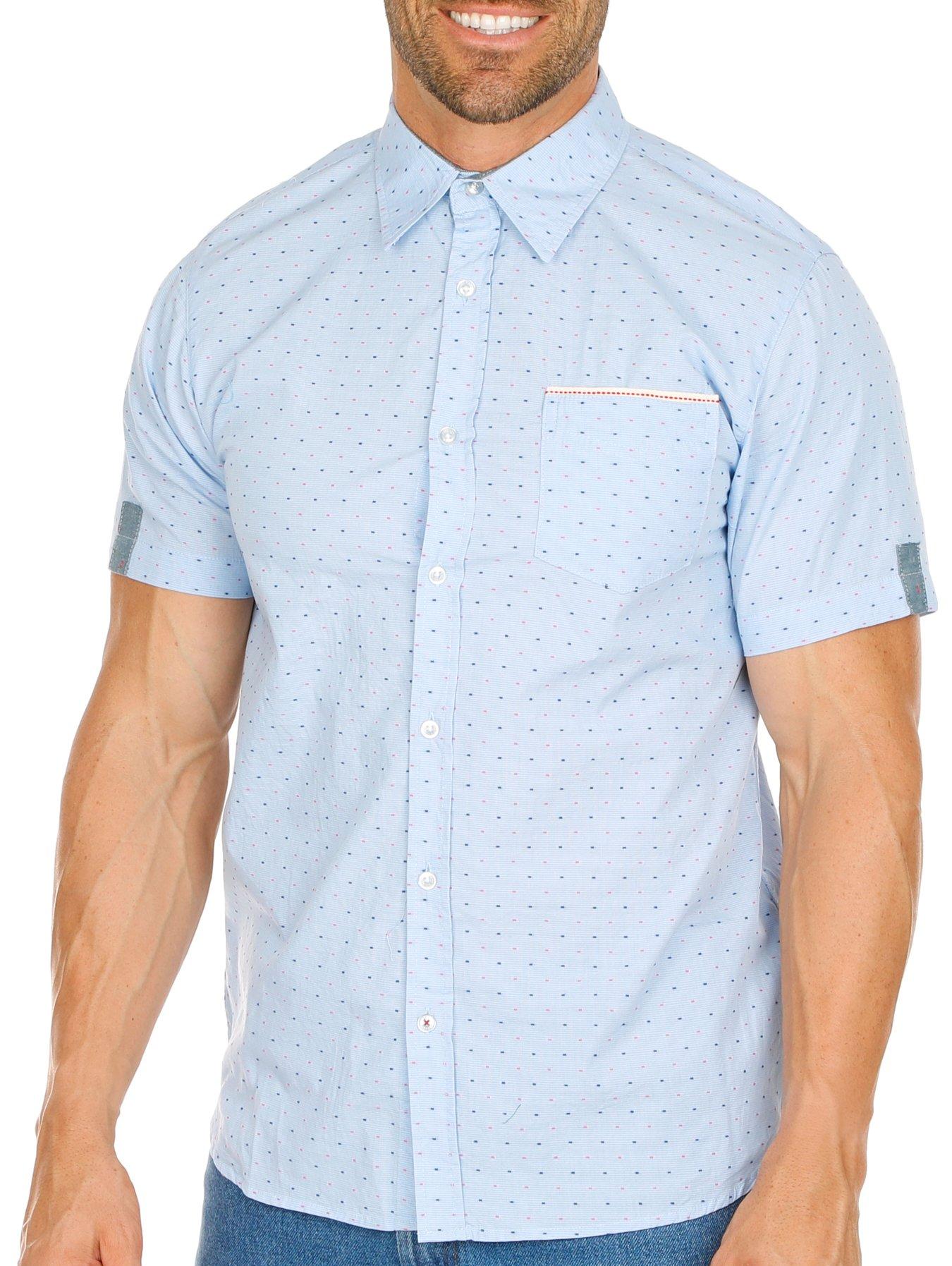 Mens Micro Dot Short Sleeve  Shirt