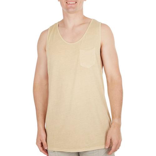 Astrneme Mens Chest Pocket Solid Muscle Tank Top