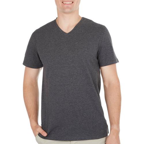 DVision Mens Solid V-Neck Short Sleeve T-Shirt