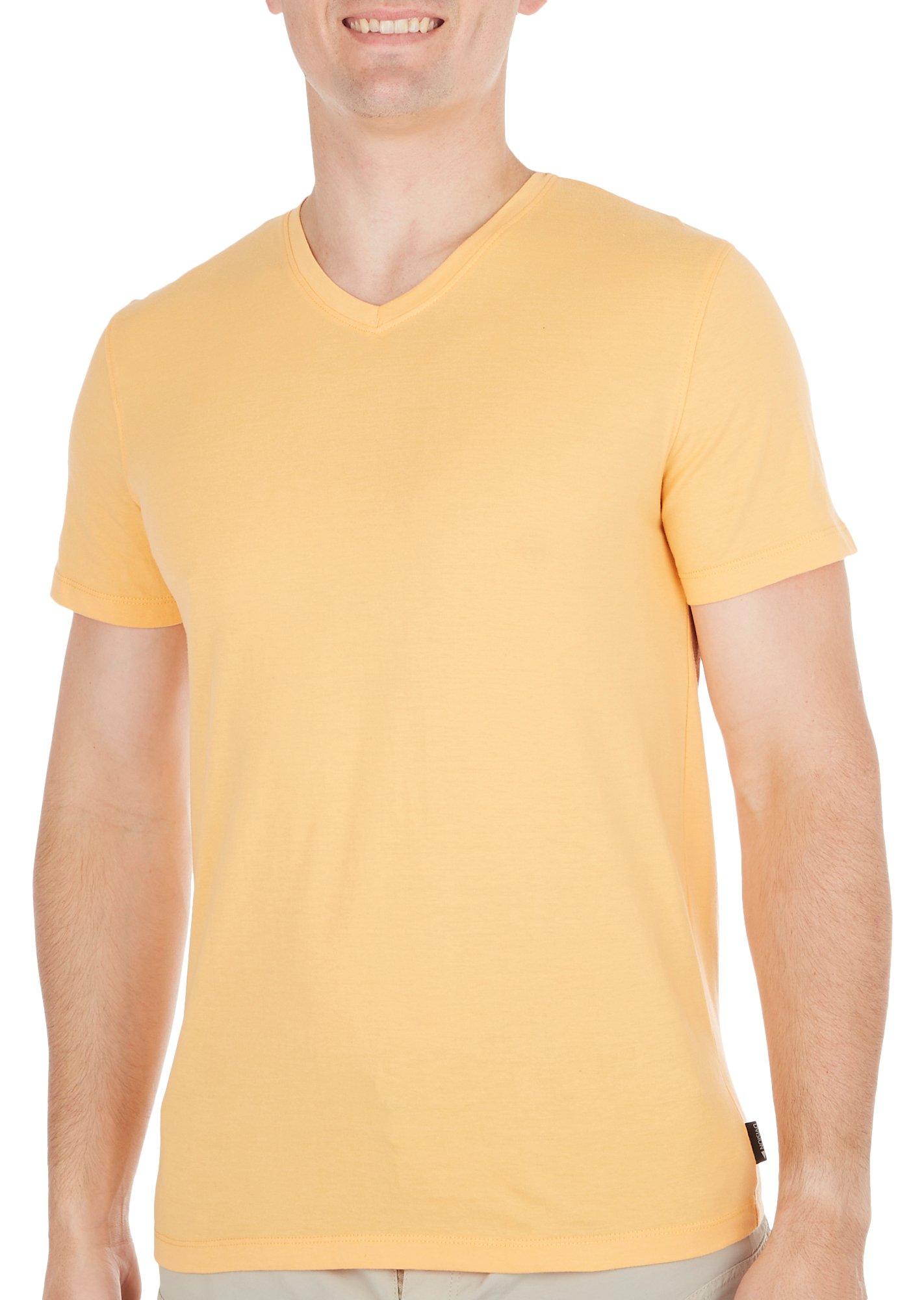 DVISION Mens Solid V-Neck Short Sleeve T-Shirt
