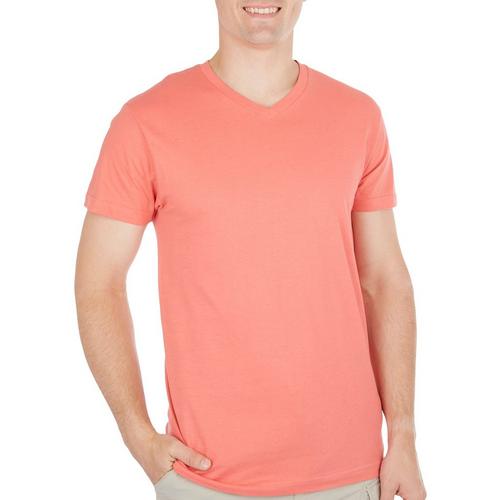DVISION Mens Solid Basic V-Neck Short Sleeve T-Shirt