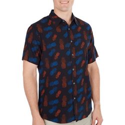 Ocean Current Mens Pineapple Print Short Sleeve Shirt