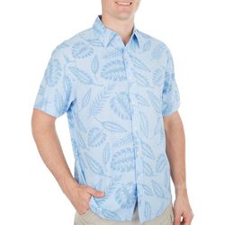 Ocean Current Mens Tropical Leaves Short Sleeve Shirt