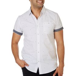 Modern Culture Mens Polka Dot Print Button-Up Shirt