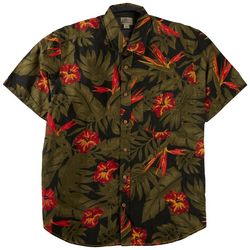 Burnside Mens Tropical Short Sleeve Coconut Button Up Shirt
