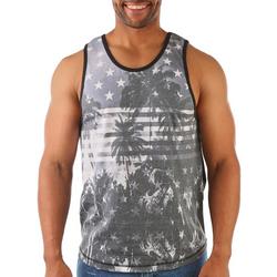 Mens Flag Palm Trees Sublimation Tank Top