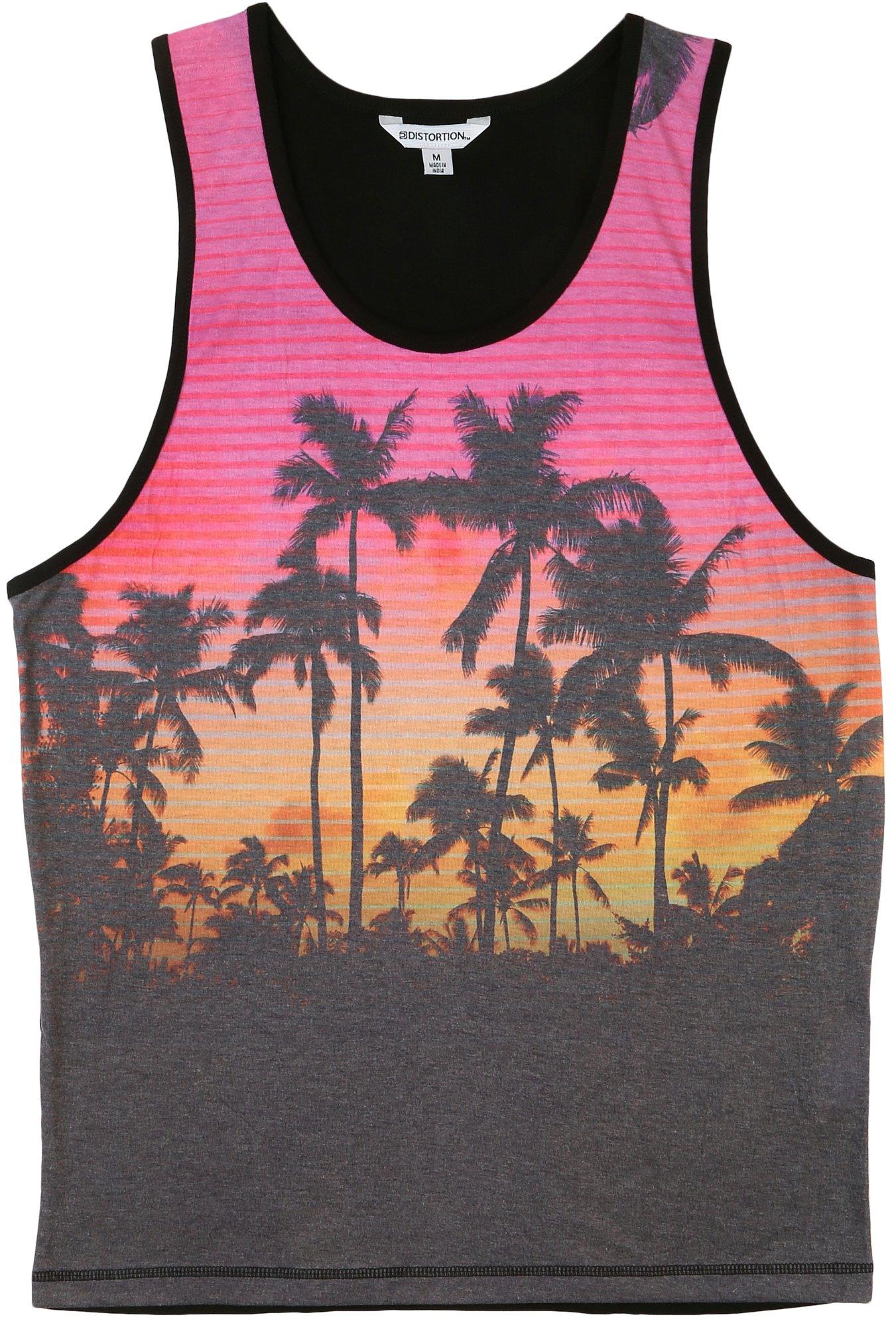 Mens Palm Tree Muscle Tank Top