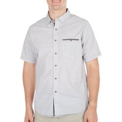 Distortion Mens Micro Diamond Button Up Short Sleeve Shirt