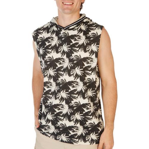 Distortion Mens Sleeveless Palm Print Hooded Pull Over
