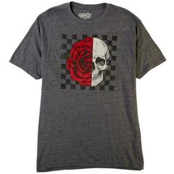 Mens Checkered Skull Tee Graphic T-Shirt