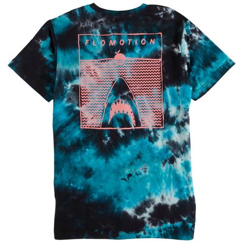 Flomotion Mens Jaws Tie Dye Graphic T-Shirt
