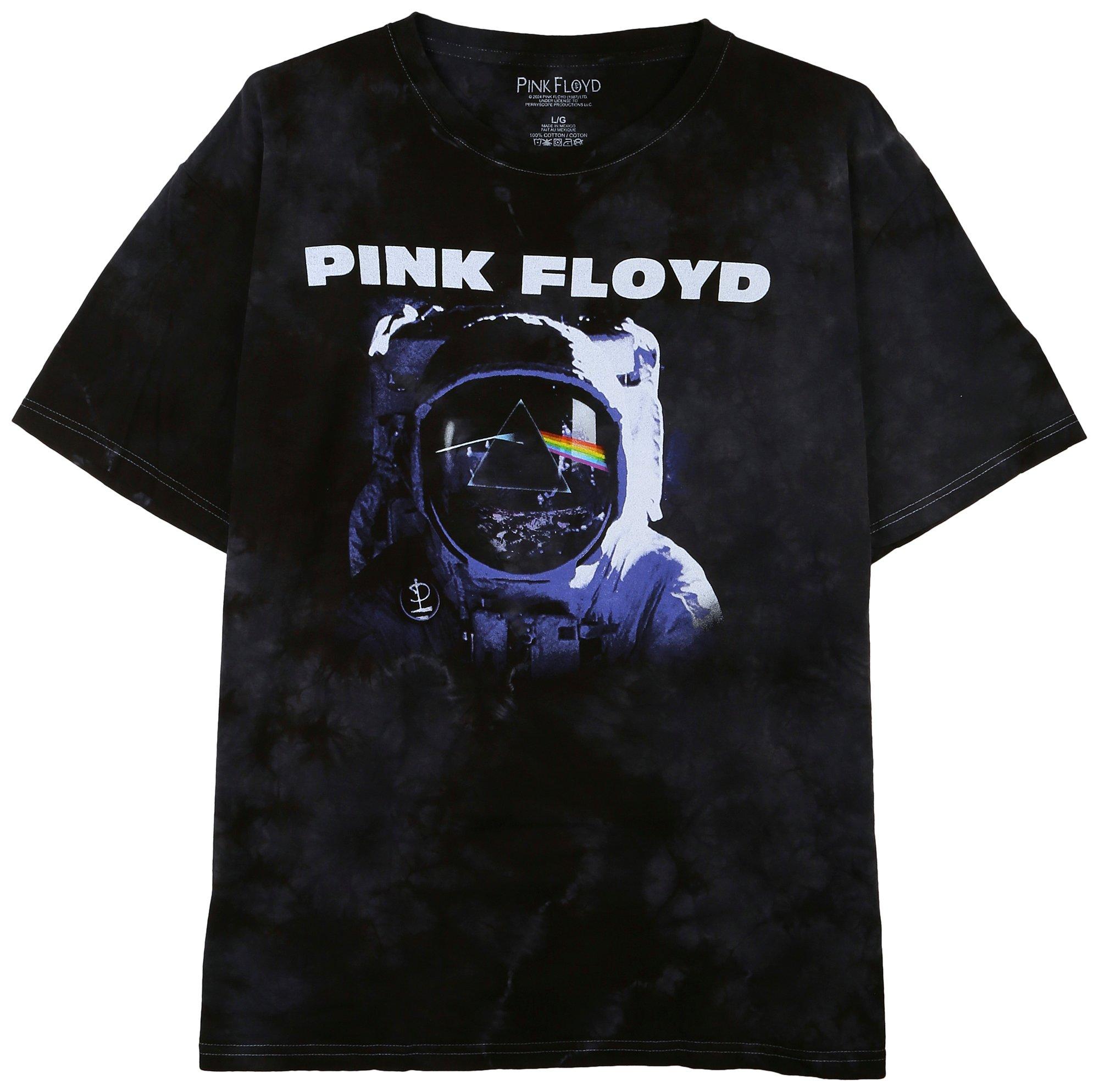 Mens Tie Dye Wash Pink Floyd Graphic T-Shirt