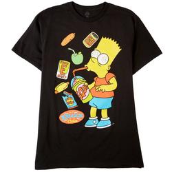 Mens Bart Simpson Junk Food Graphic T-Shirt